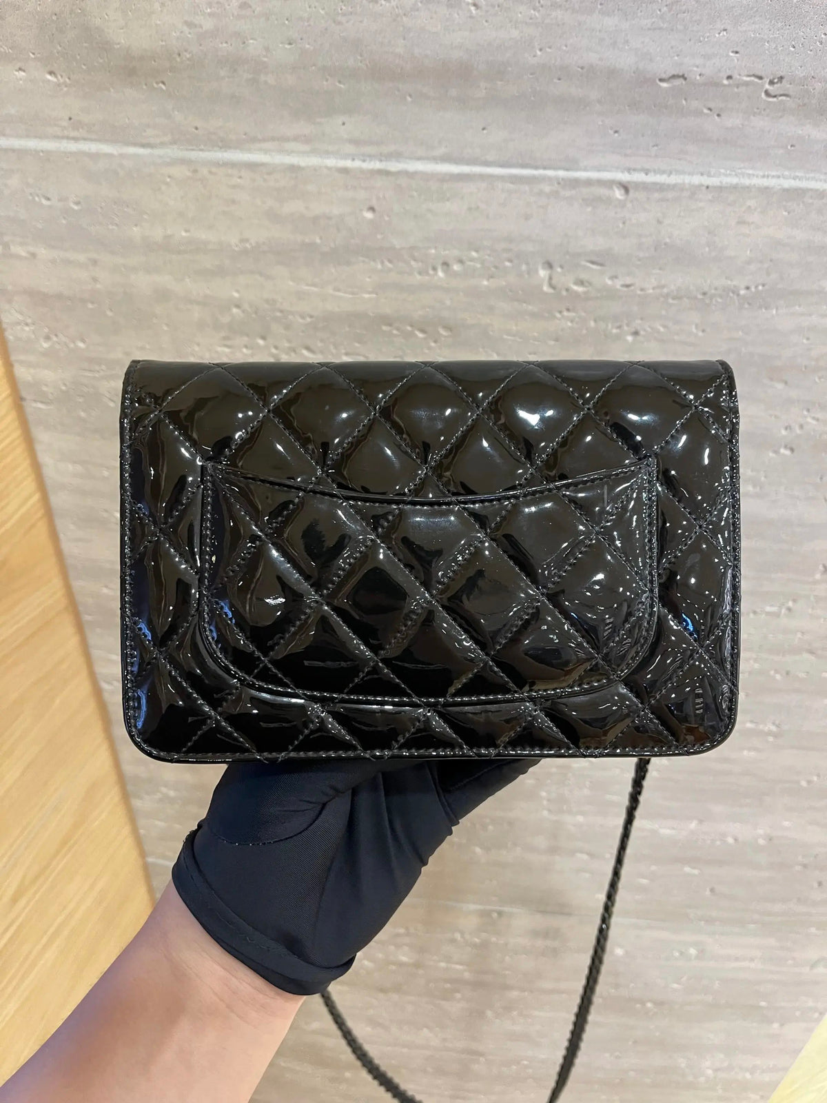 Chanel - 2.55 Wallet On Chain So Black - Patent leather - Black - (small)