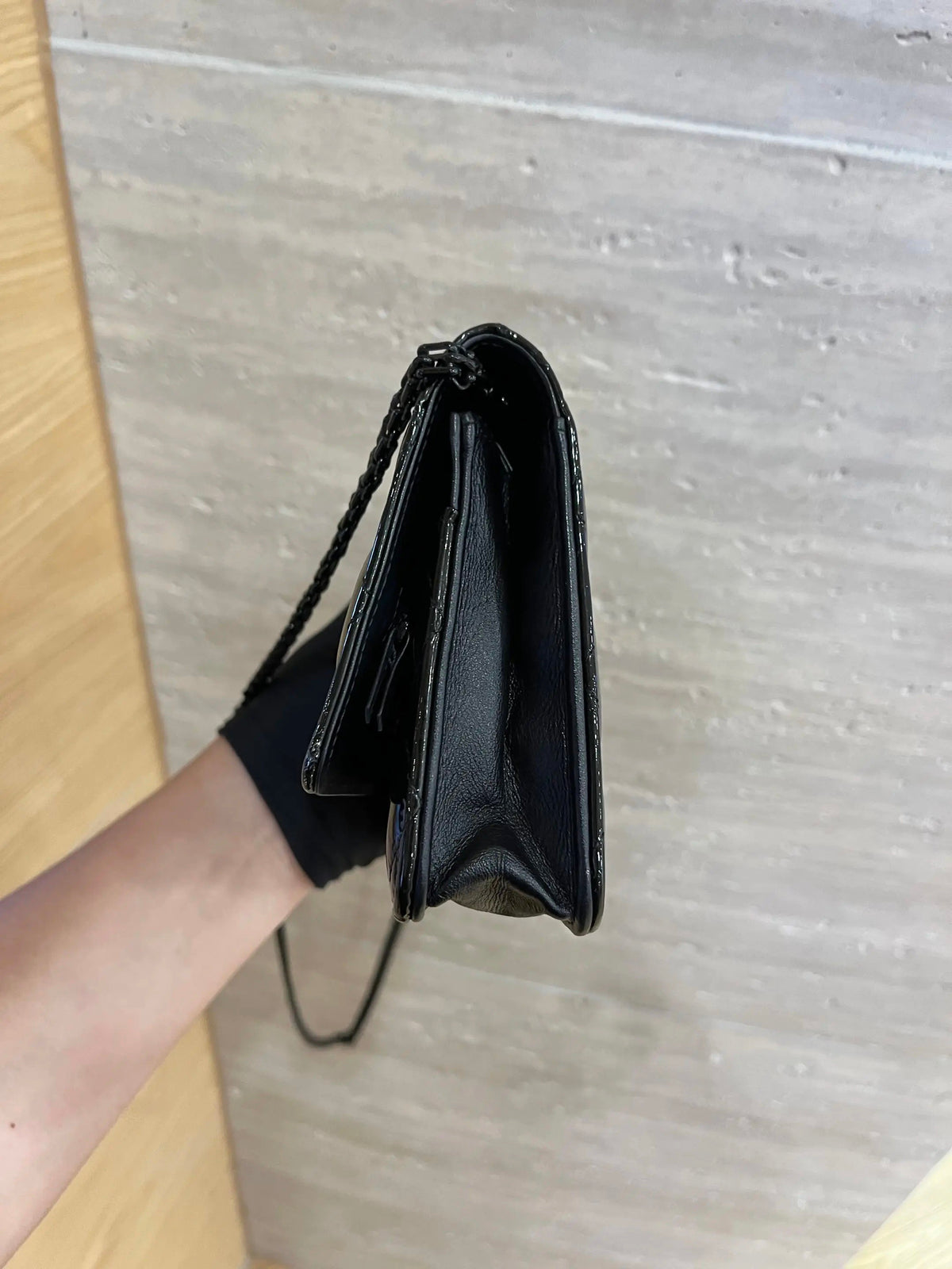 Chanel - 2.55 Wallet On Chain So Black - Patent leather - Black - (small)