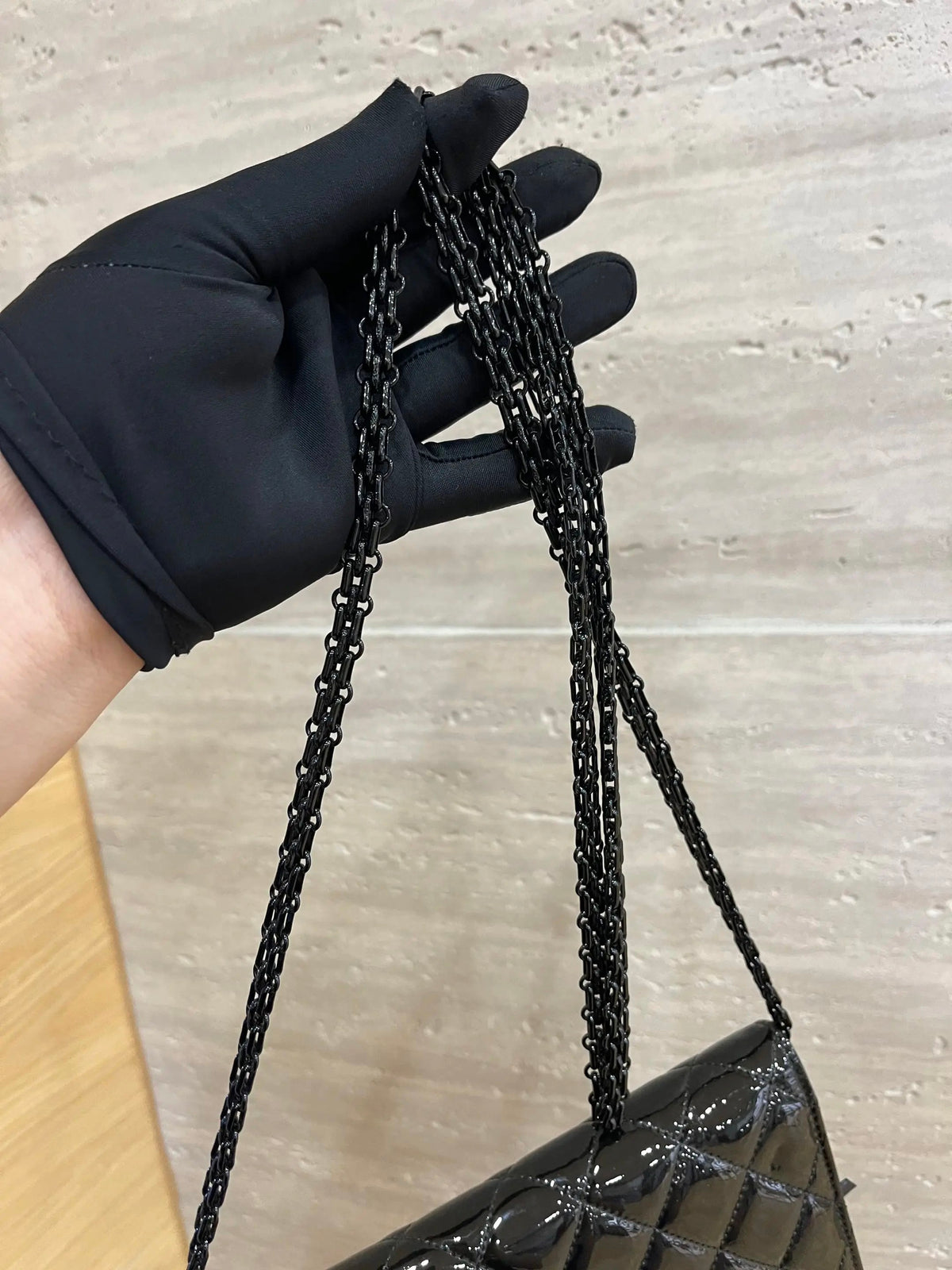 Chanel - 2.55 Wallet On Chain So Black - Patent leather - Black - (small)
