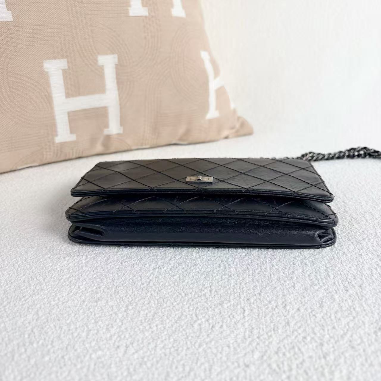 Chanel - 2.55 Wallet on Chain (WOC) - Aged calfskin leather - Black - (mini)