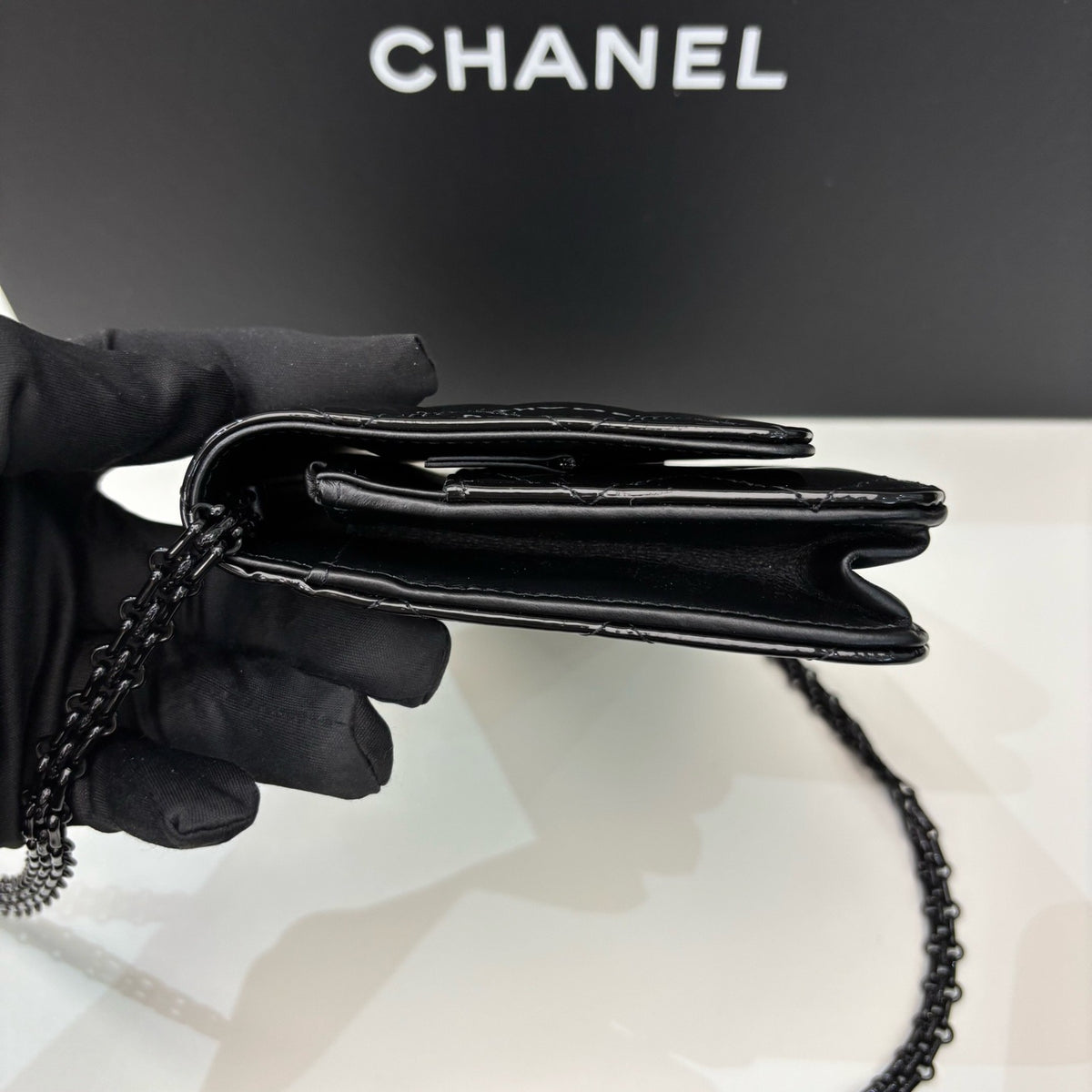 Chanel - 2.55 WOC So Black - Patent leather - Black - (small)