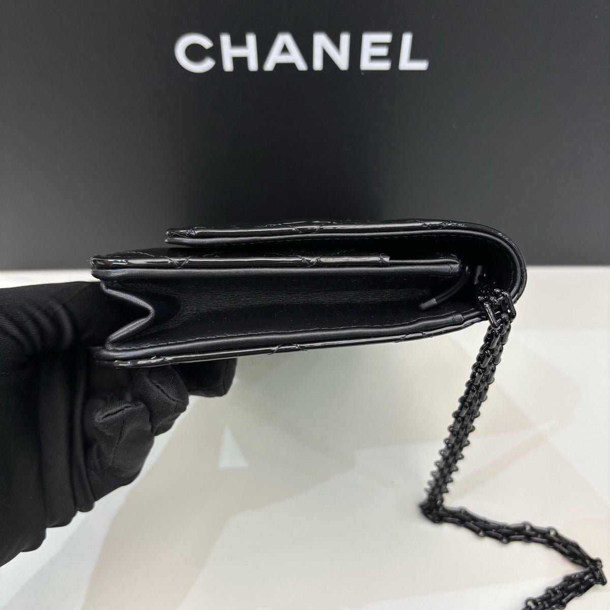 Chanel - 2.55 WOC So Black - Patent leather - Black - (small)