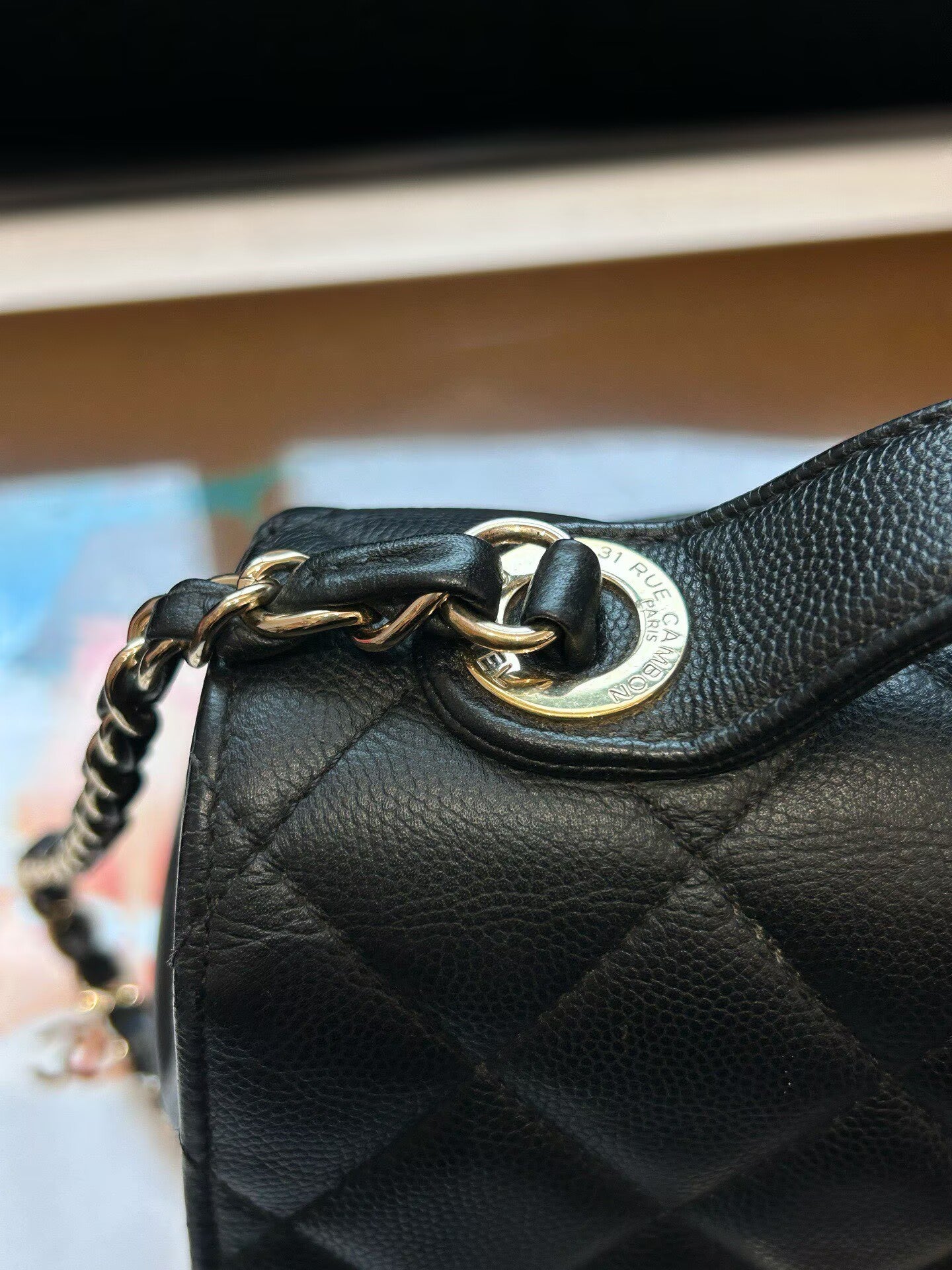 Chanel - 20B Top Handle Flap Bag - Caviar leather - Black with Gold-Tone Hardware - (Small)