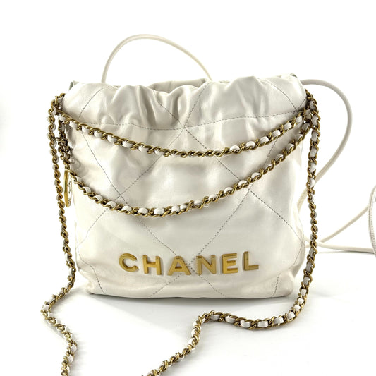Chanel - 22 Bag Mini - Calfskin leather - White - (mini)