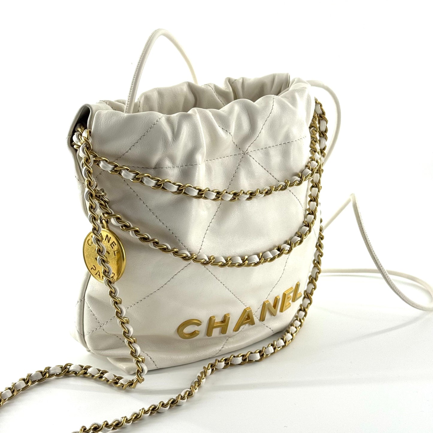 Chanel - 22 Bag Mini - Leather - White - (mini)