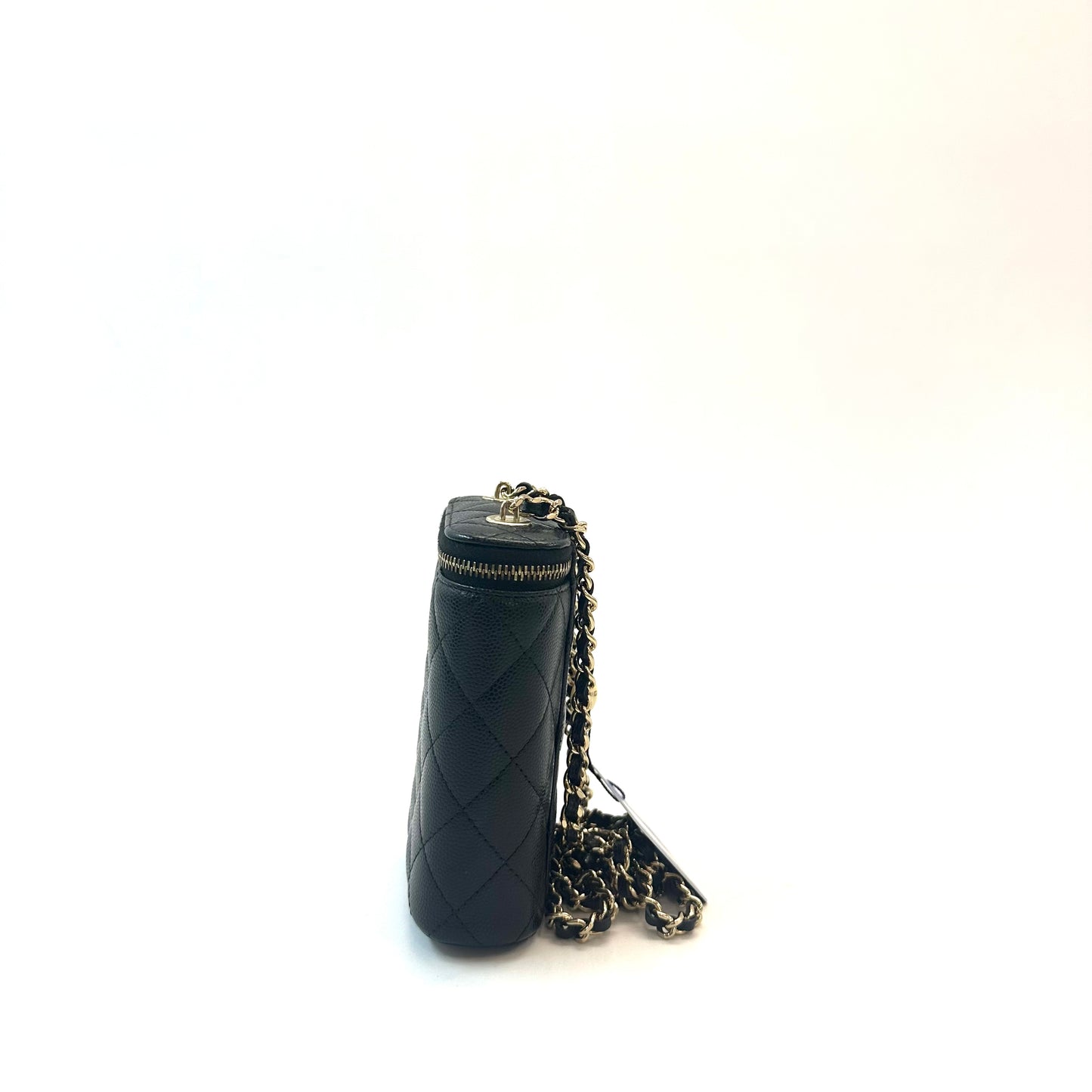 Chanel - 22S Vanity Case Chain Bag - Leather - Black