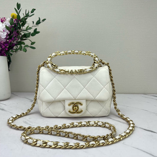 Chanel - 23C Small - Leather - White - (mini)