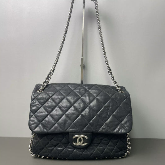 Chanel - Airport Bag - Calfskin leather - Black - (Large)