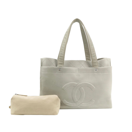 Chanel - Airport Tote - Calfskin - Grey - (large)
