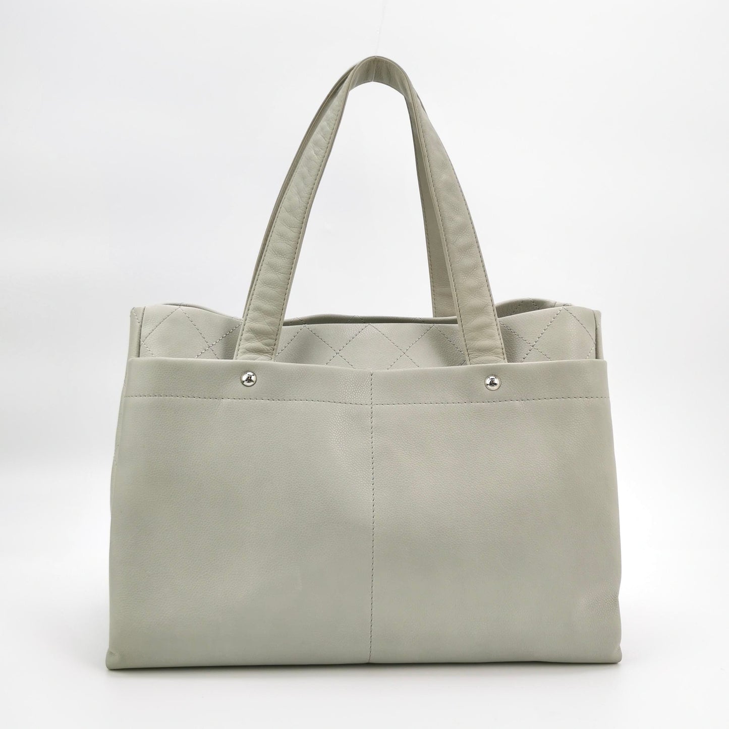 Chanel - Airport Tote - Calfskin - Grey - (large)