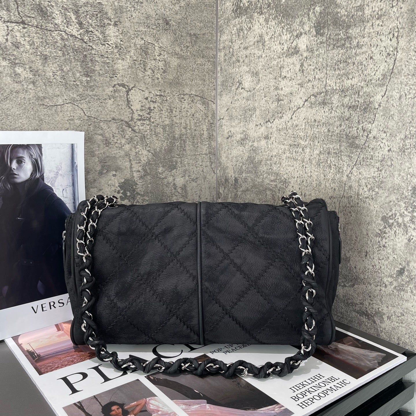 Chanel - Airport Tote - Suede leather - Black - (medium)
