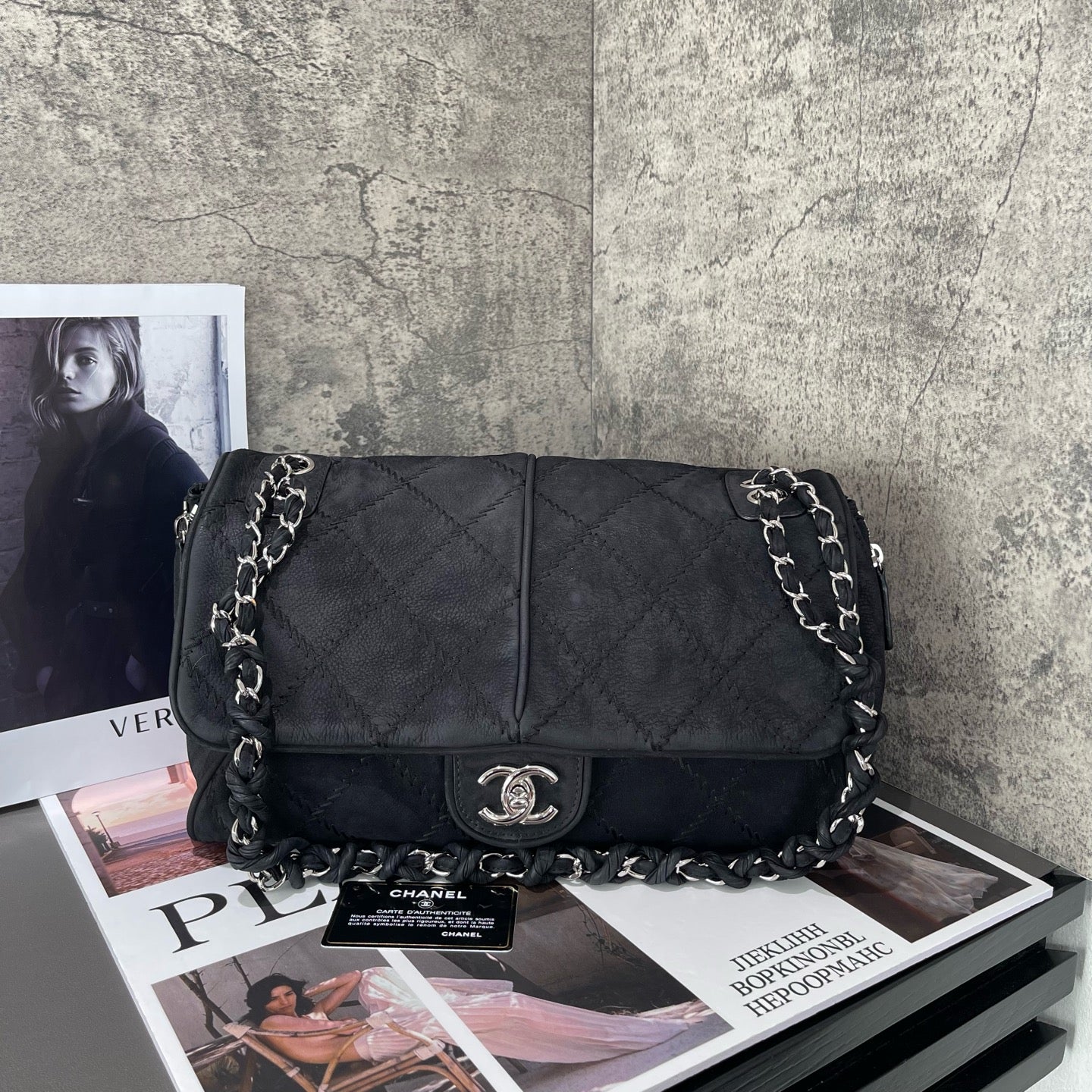 Chanel - Airport Tote - Suede leather - Black - (medium)