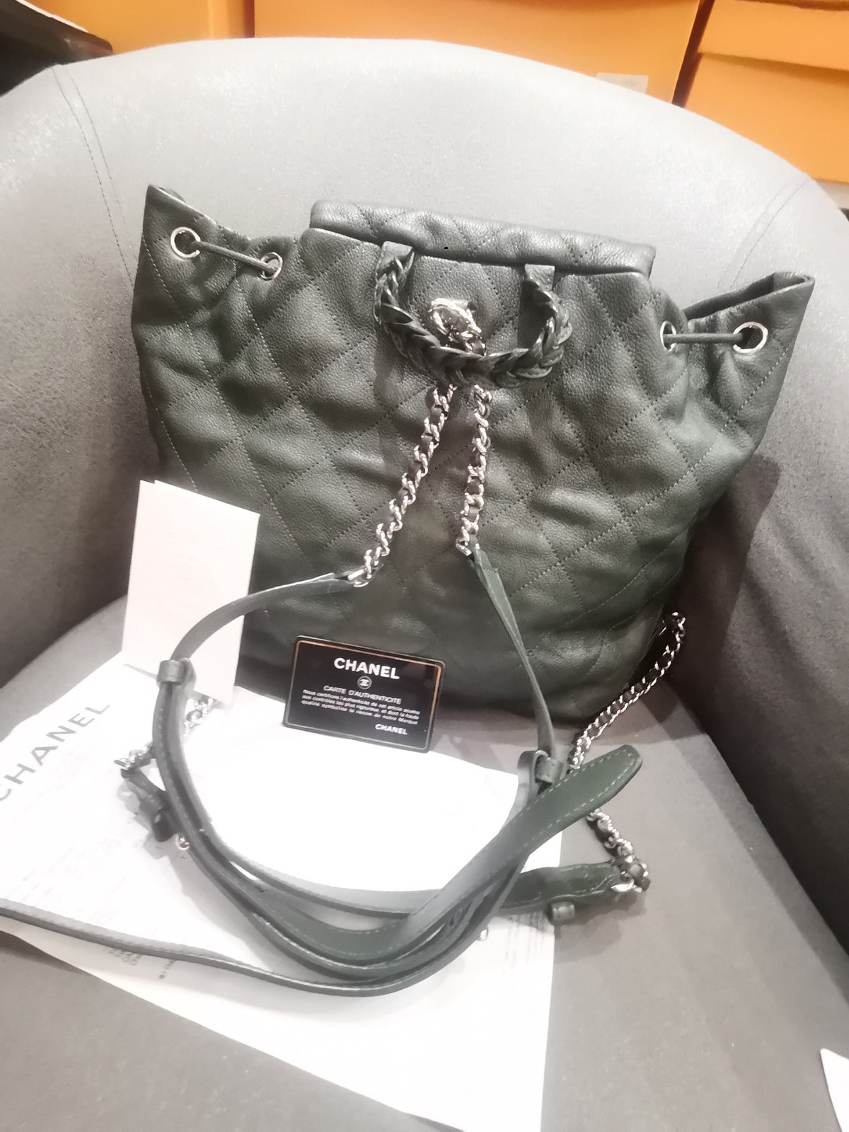 Chanel - Backpack - Leather - Green - (medium)