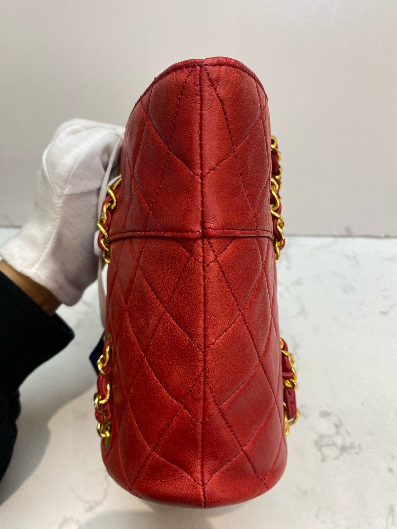 Chanel - Basket Tote - Leather - Red - (small)