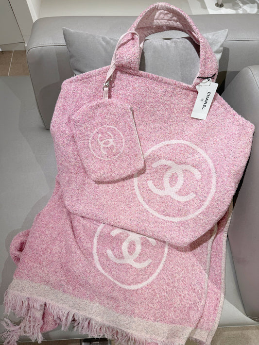 Chanel - Beach Bag Set - Cloth - Pink - (large)