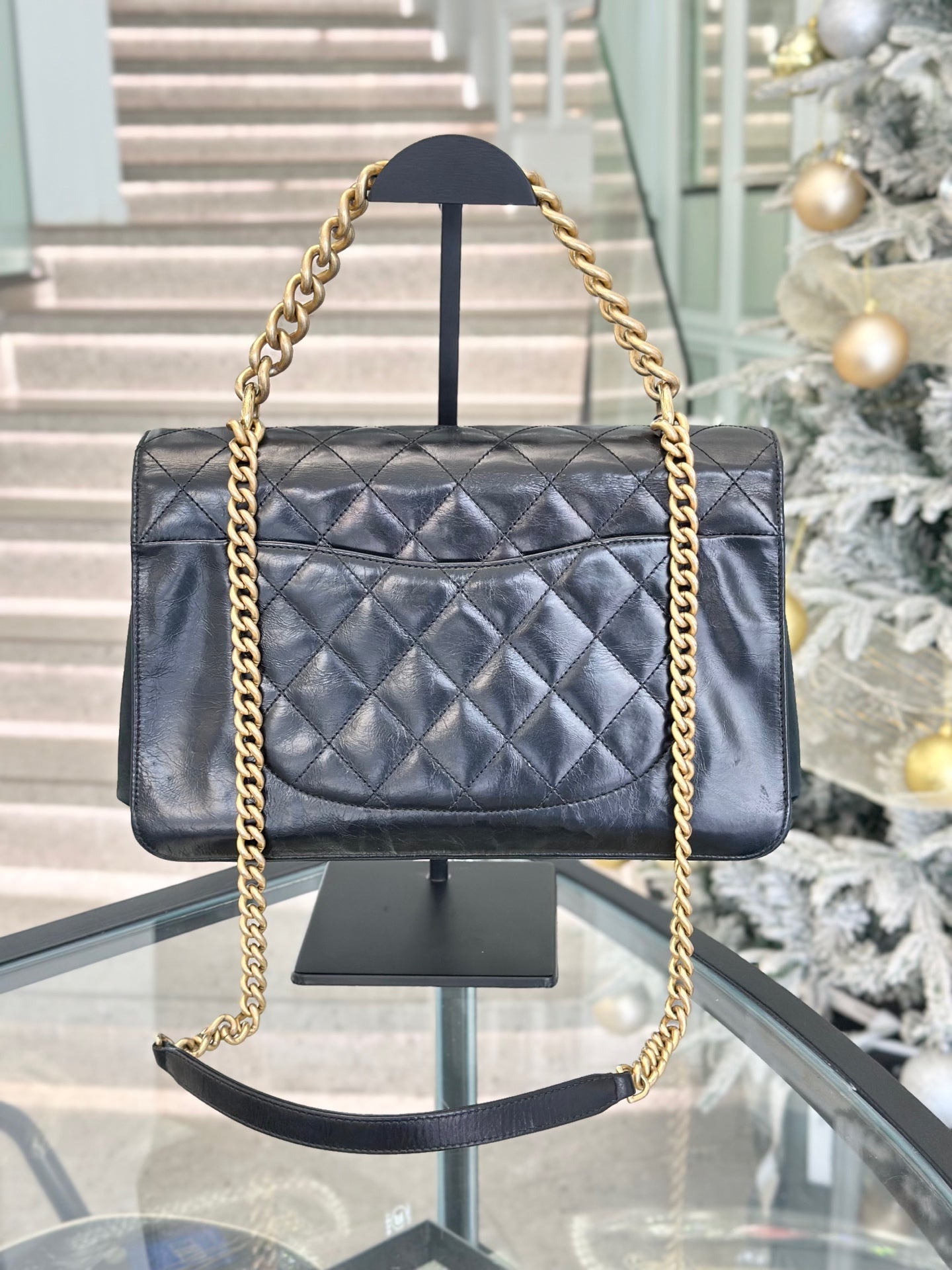 Chanel - Bombay - Calfskin - Black - (large)