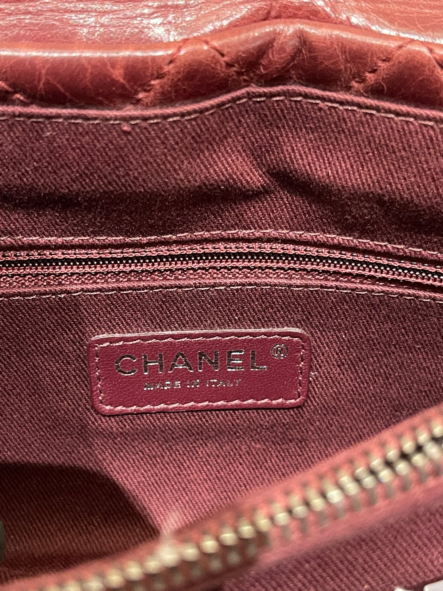 Chanel - Bombay - Leather - Burgundy - (medium)