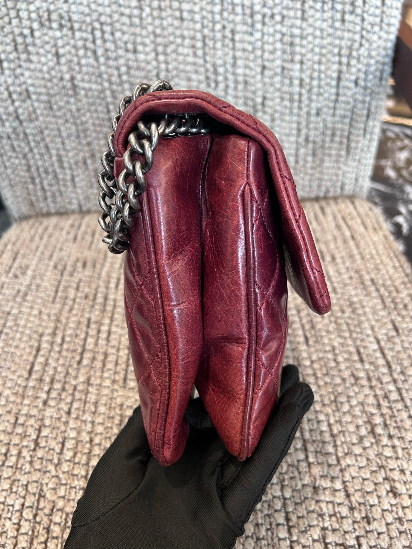 Chanel - Bombay - Leather - Burgundy - (medium)