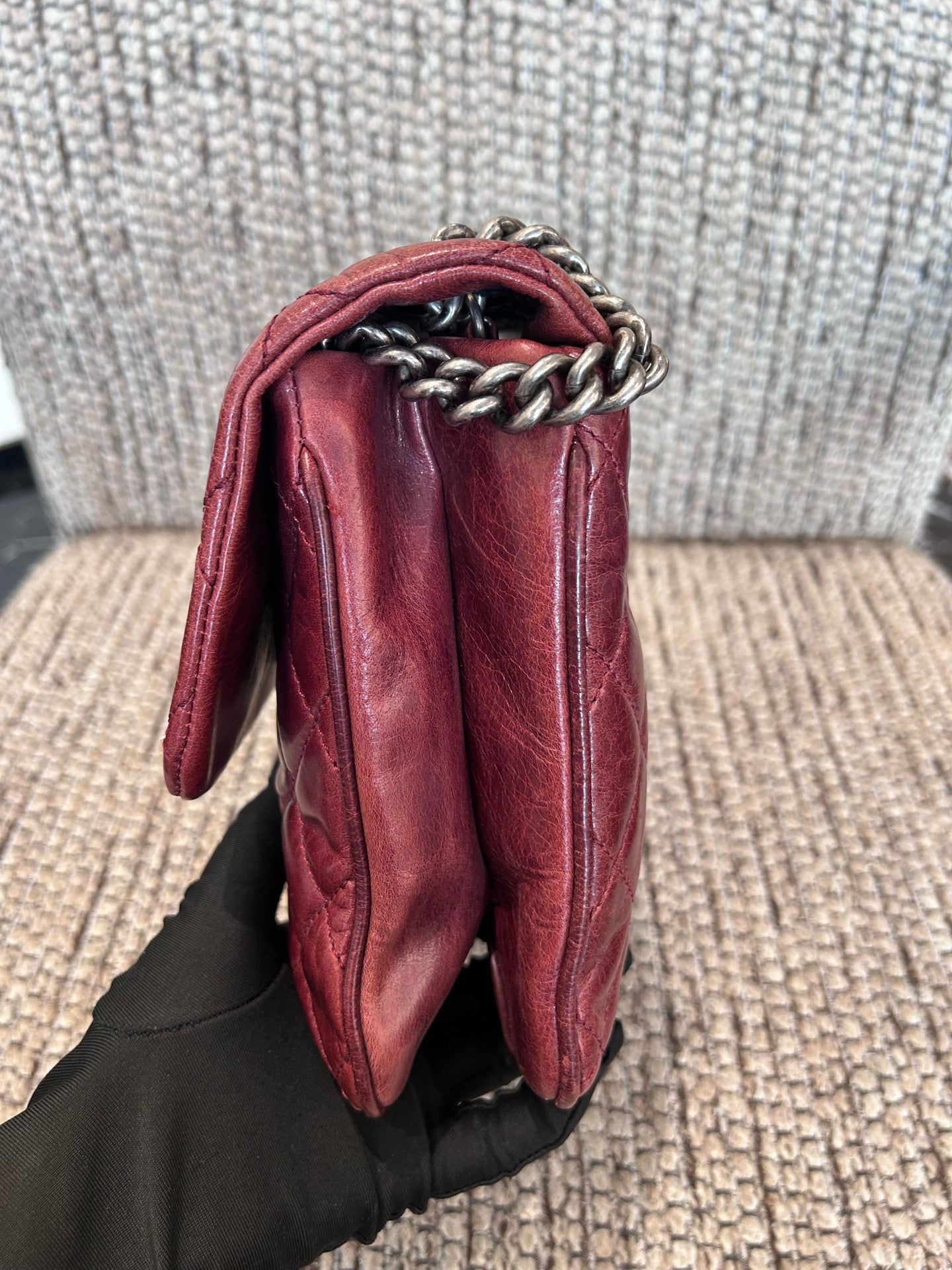Chanel - Bombay - Leather - Burgundy - (medium)