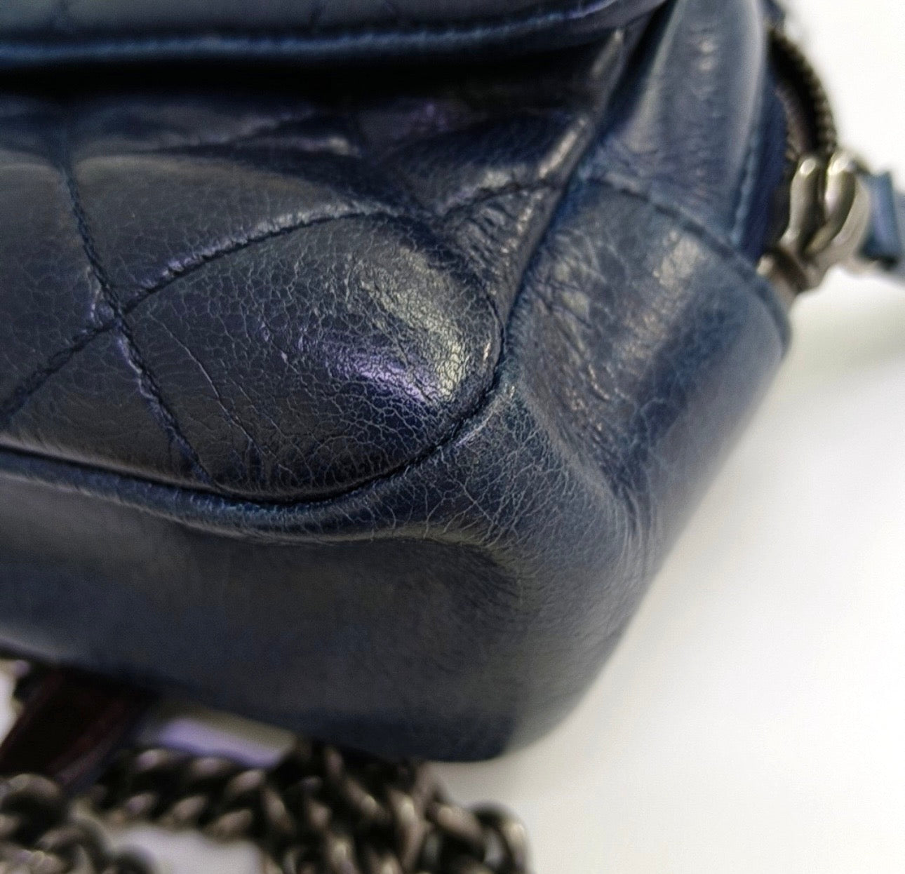 Chanel - Bombay - Leather - Navy - (small)