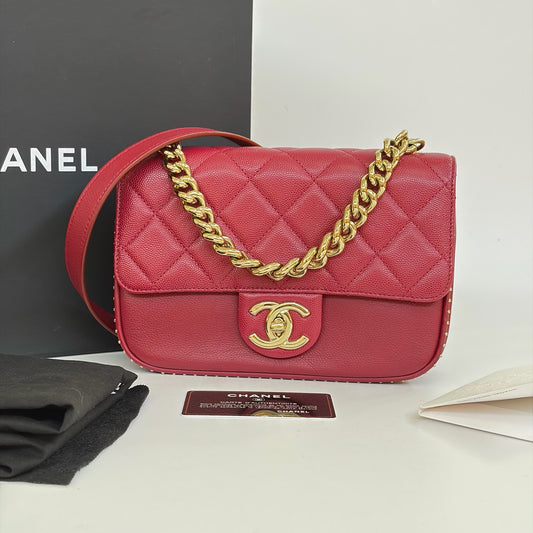 Chanel - Bombay - Leather - Red - (mini)