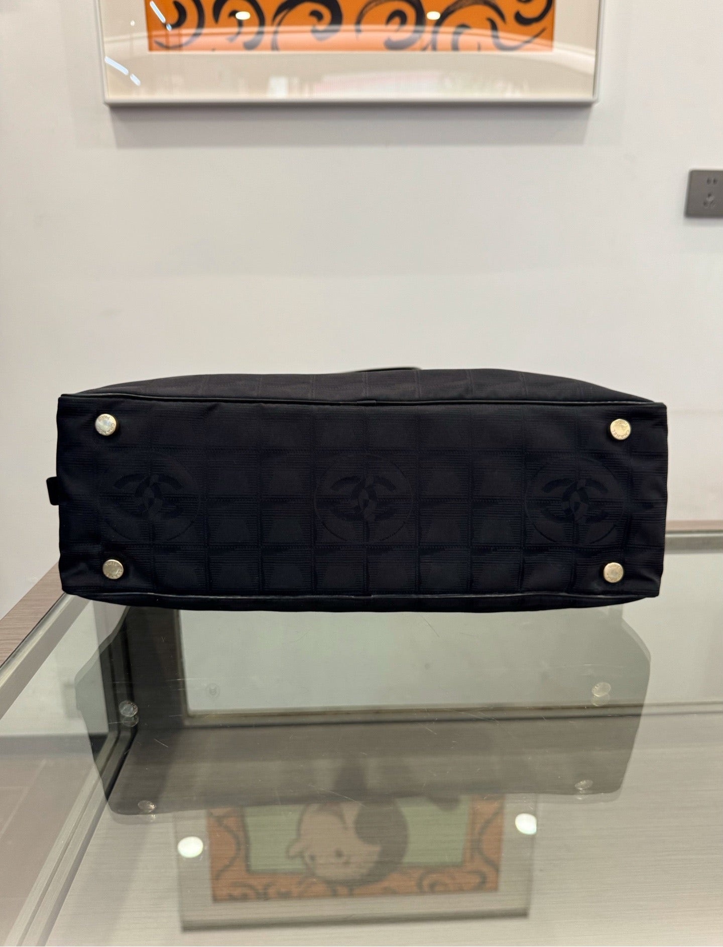 Chanel - Boston Bag - Cloth - Black - (large)