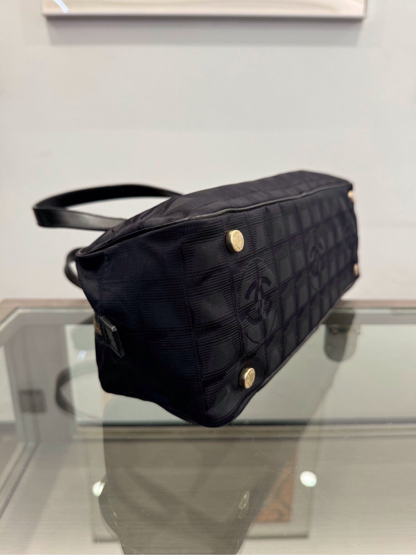 Chanel - Boston Bag - Cloth - Black - (large)