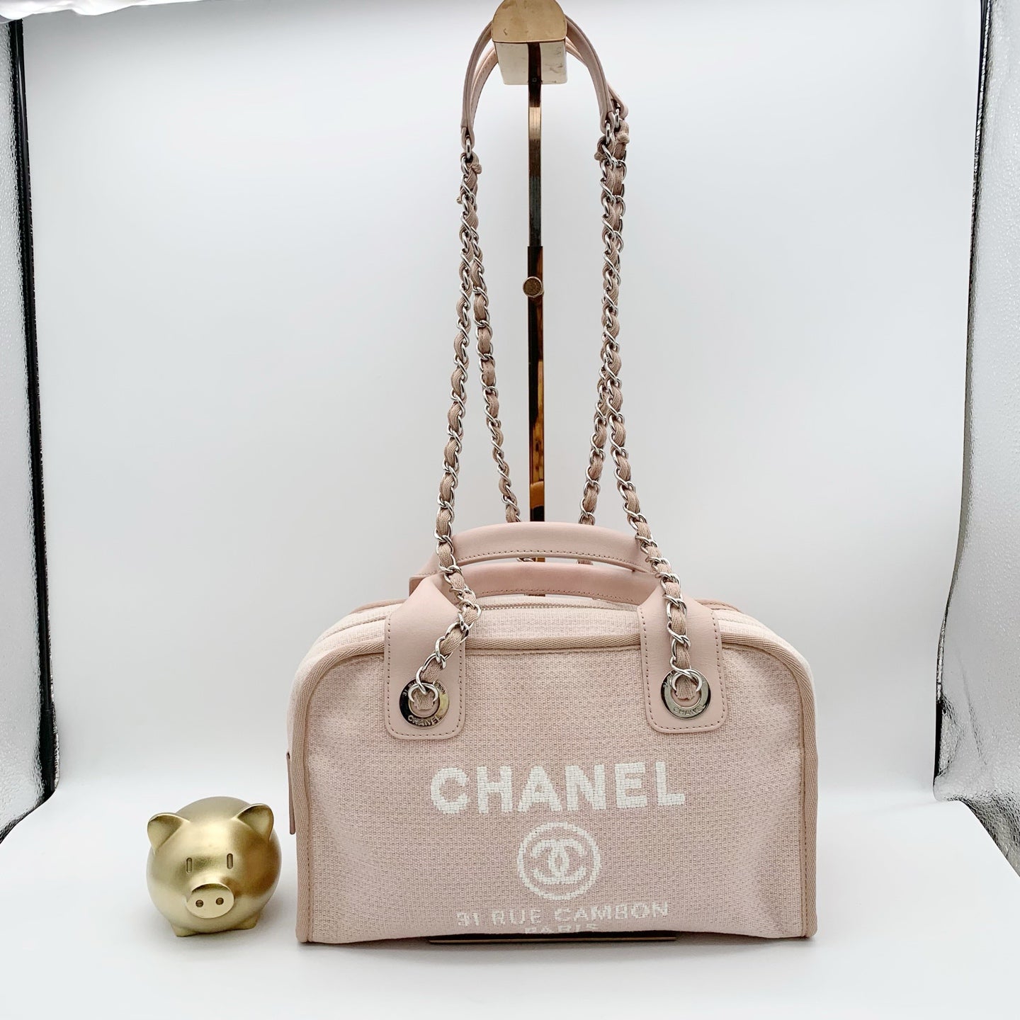 Chanel - Bowling bag - Cloth - Pink - (small)
