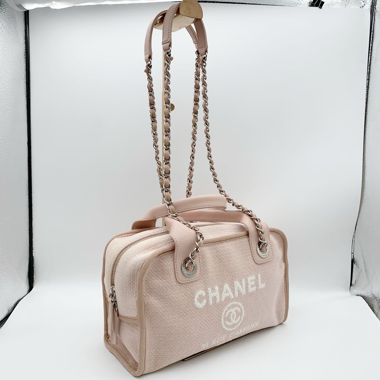 Chanel - Bowling bag - Cloth - Pink - (small)