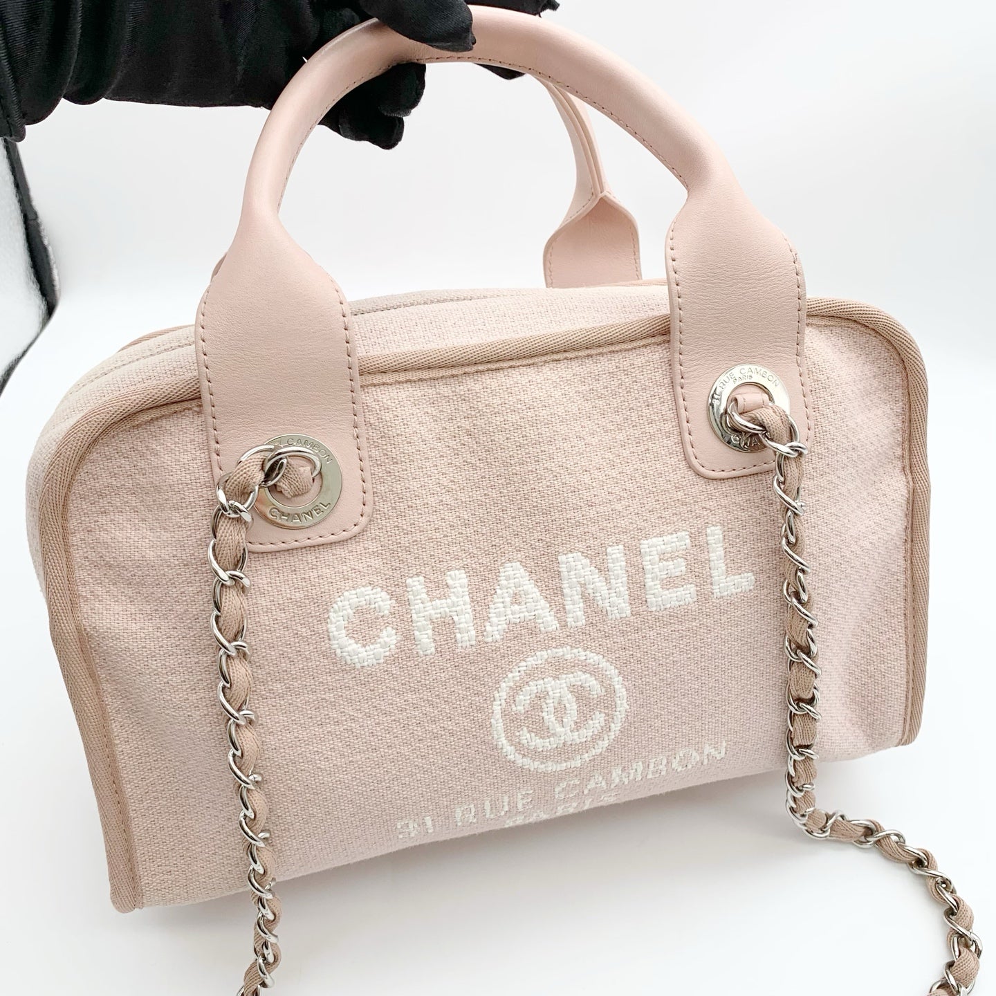 Chanel - Bowling bag - Cloth - Pink - (small)