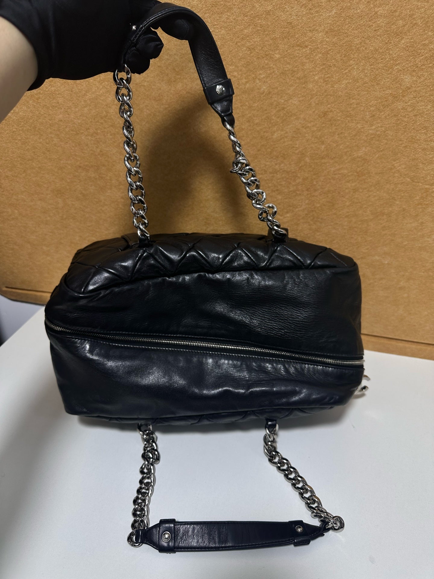 Chanel - Bowling bag - Leather - Black - (Other)