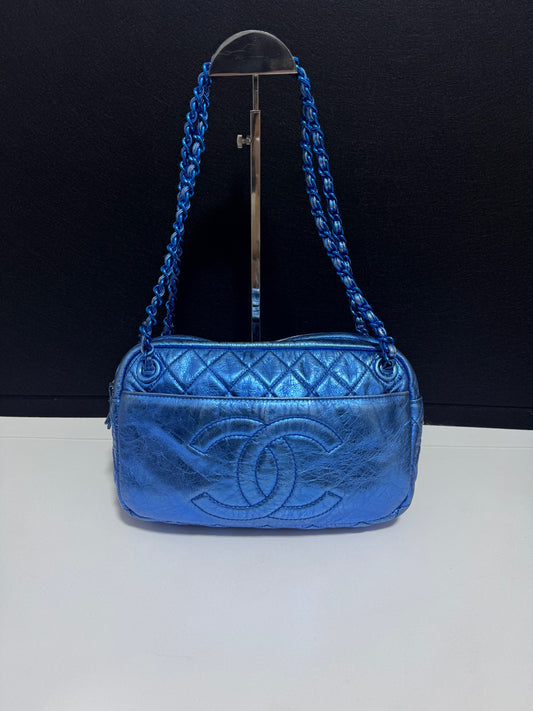 Chanel - Bowling bag - Leather - Blue - (Other)