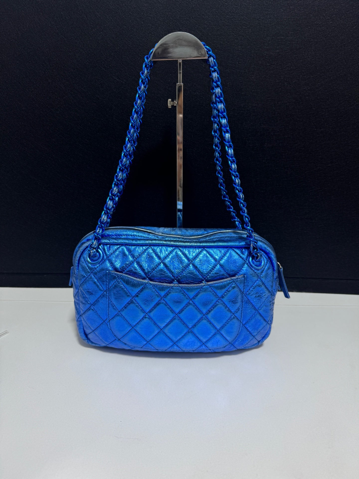Chanel - Bowling bag - Leather - Blue - (Other)
