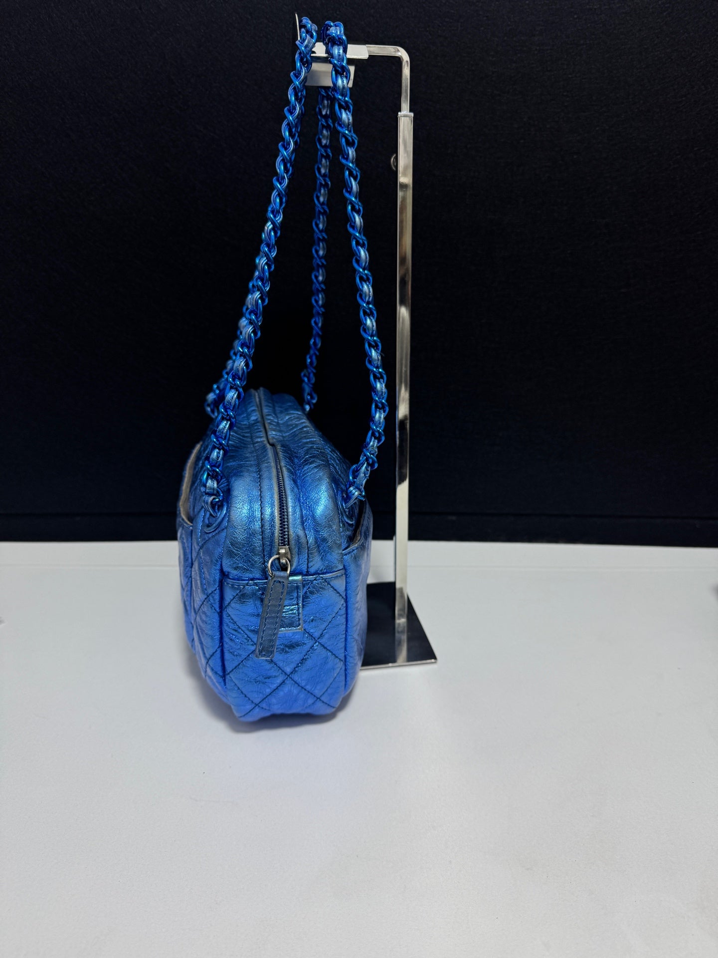 Chanel - Bowling bag - Leather - Blue - (Other)