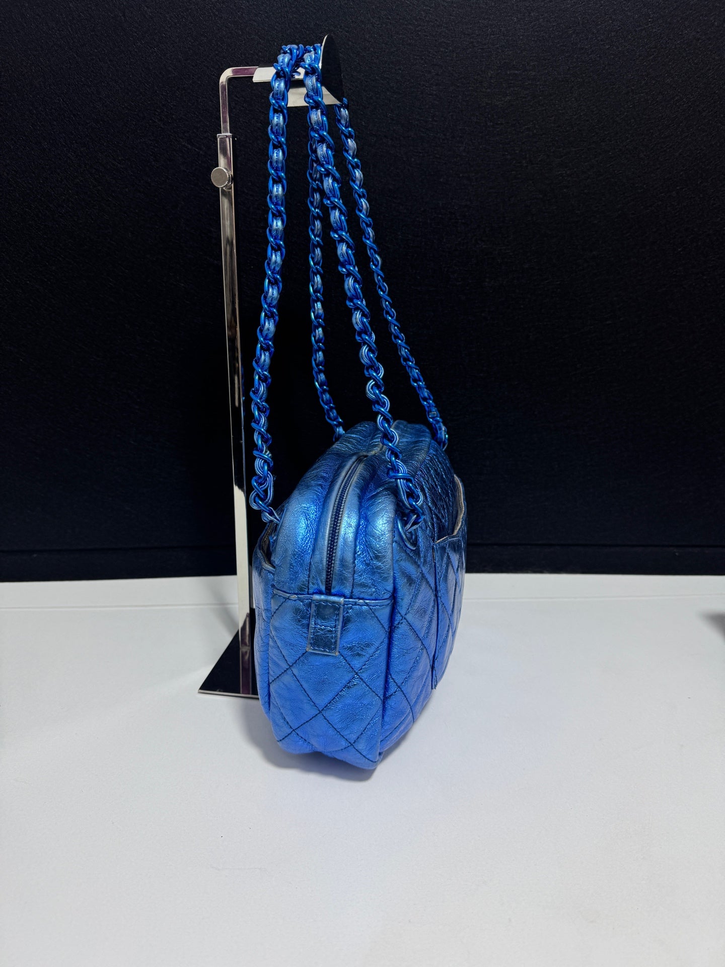 Chanel - Bowling bag - Leather - Blue - (Other)