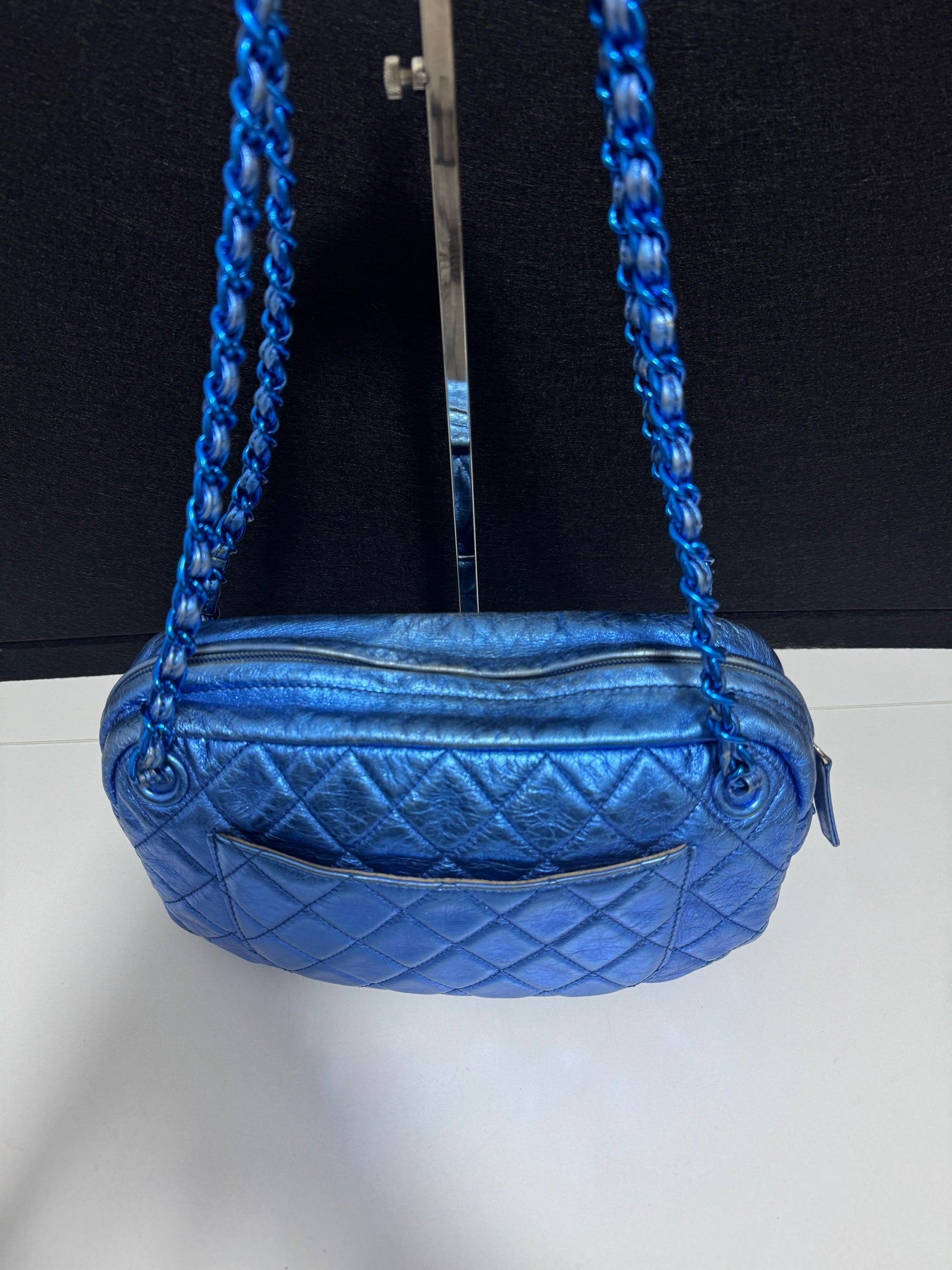 Chanel - Bowling bag - Leather - Blue - (Other)