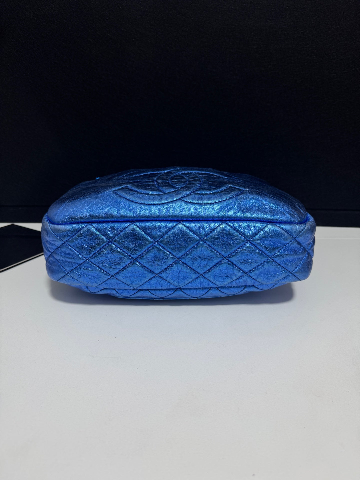 Chanel - Bowling bag - Leather - Blue - (Other)