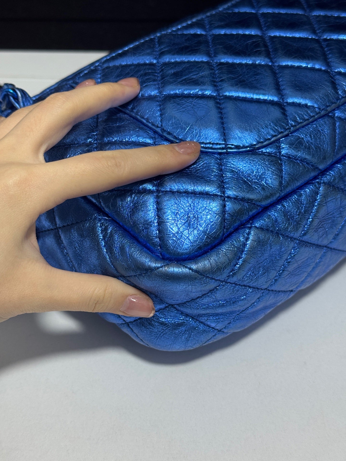 Chanel - Bowling bag - Leather - Blue - (Other)