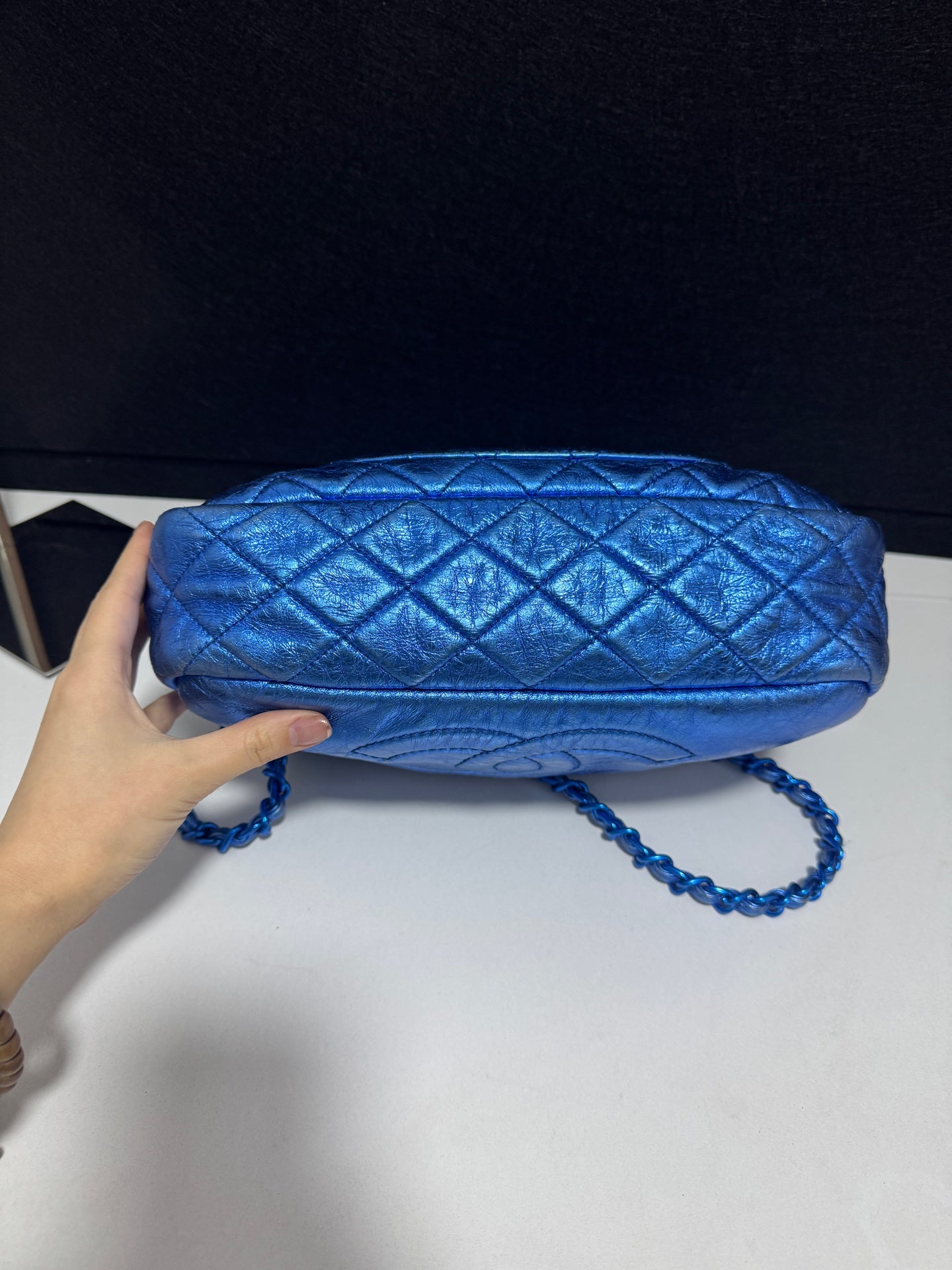 Chanel - Bowling bag - Leather - Blue - (Other)
