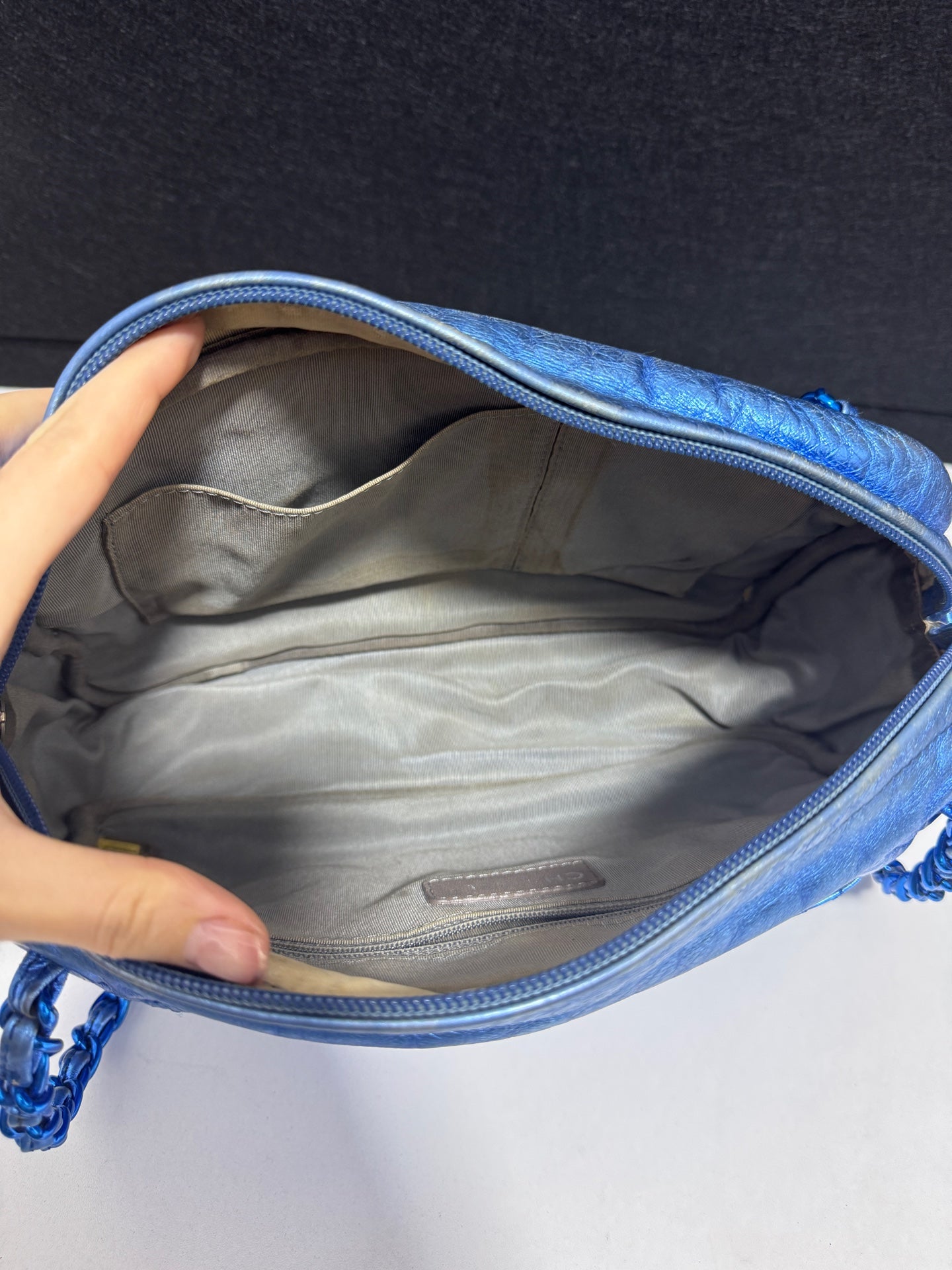 Chanel - Bowling bag - Leather - Blue - (Other)