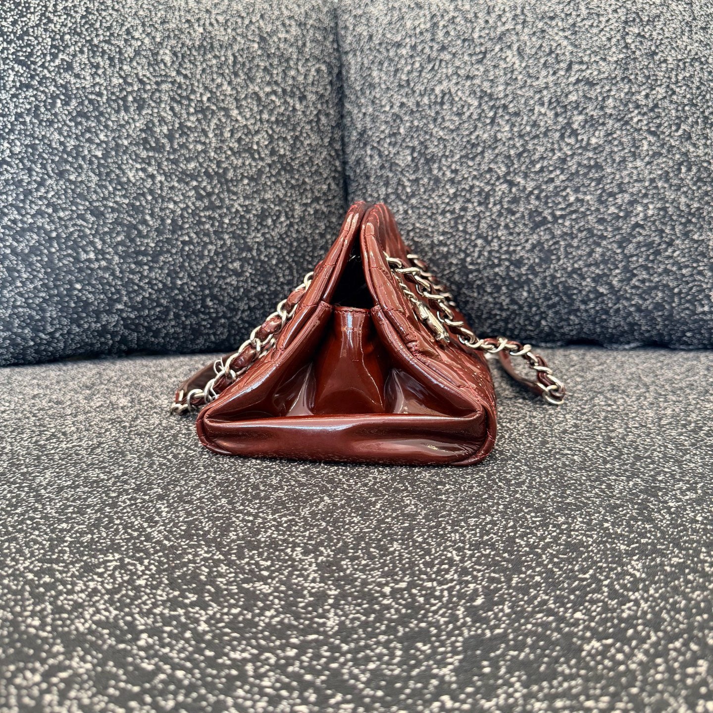 Chanel - Bowling Bag - Patent leather - Burgundy - (medium)