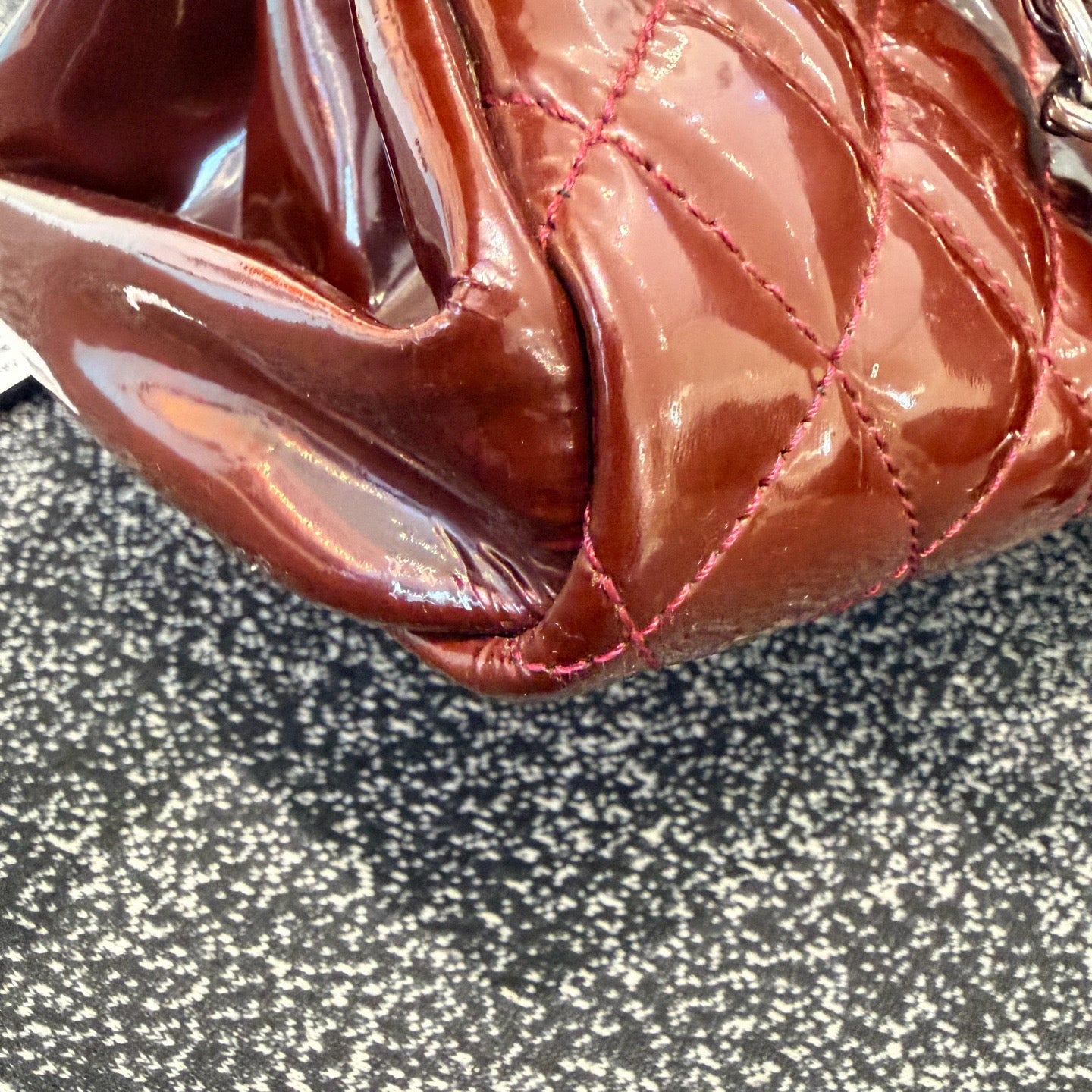 Chanel - Bowling Bag - Patent leather - Burgundy - (medium)