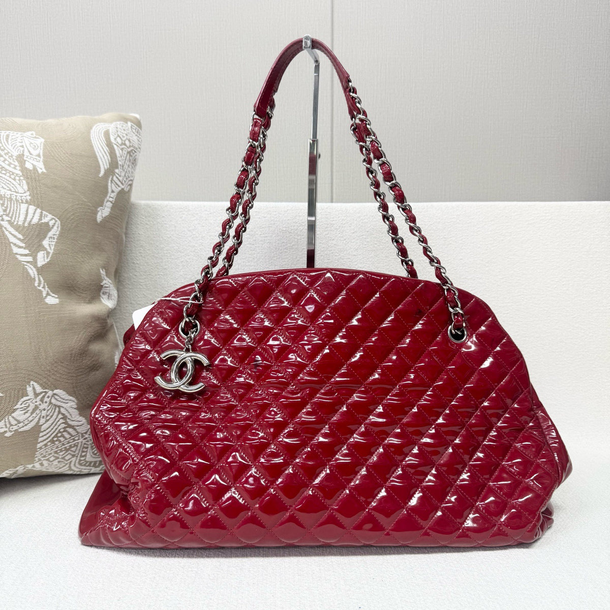 Chanel - Bowling Bag - Patent leather - Red - (large)