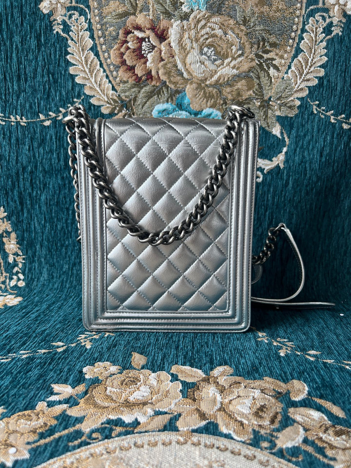 Chanel - Boy 26 - Leather - Silver - (small)