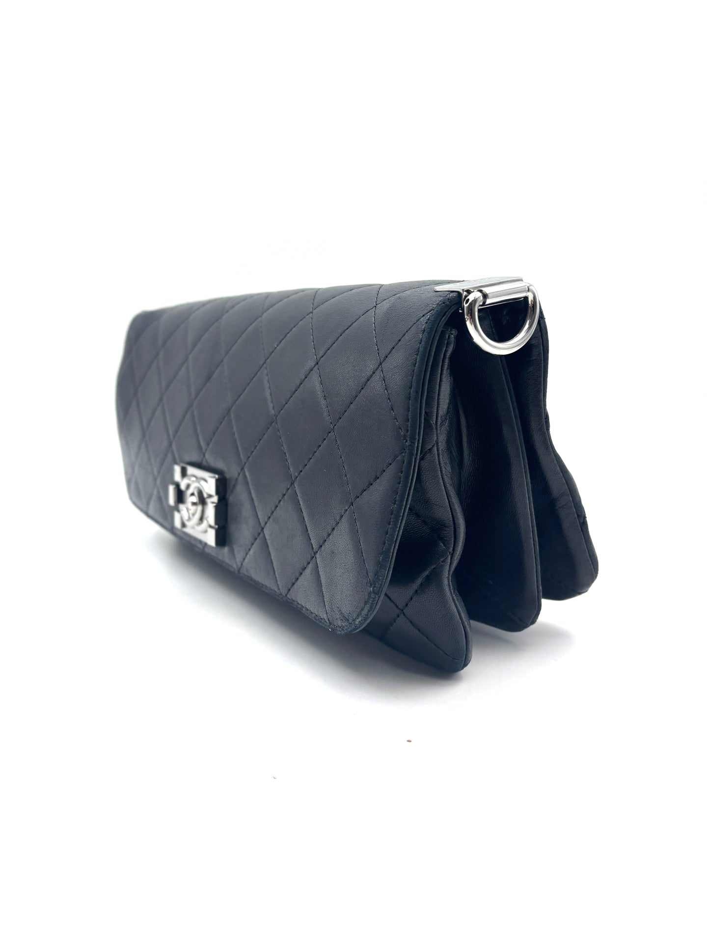 Chanel - Boy Accordion Baguette Flap Bag - Lambskin leather - Black - (Small)