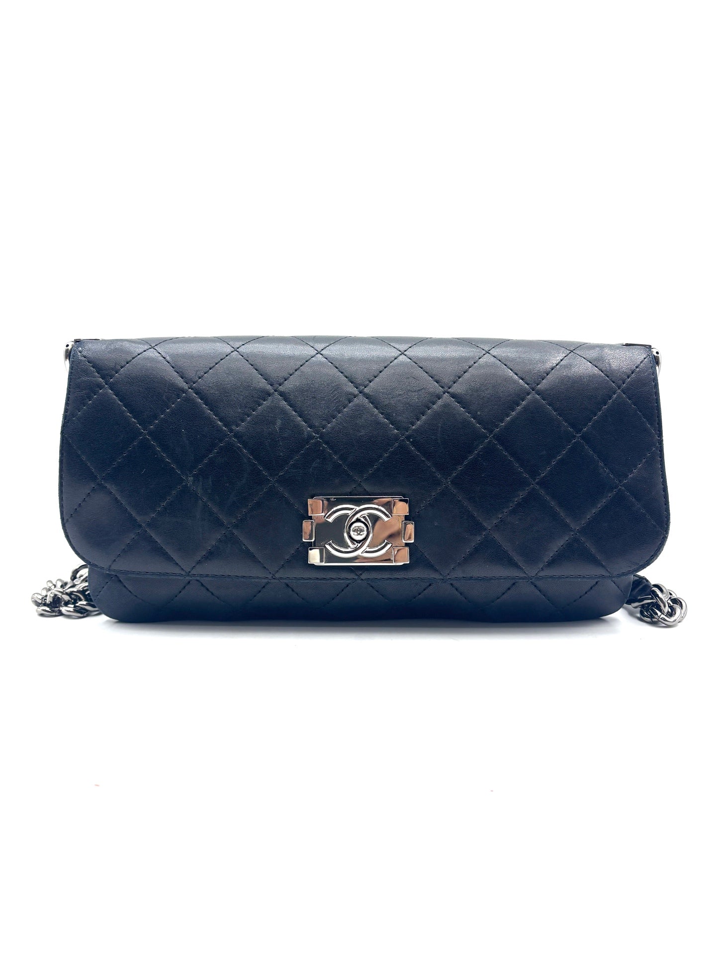 Chanel - Boy Accordion Baguette Flap Bag - Lambskin leather - Black - (Small)