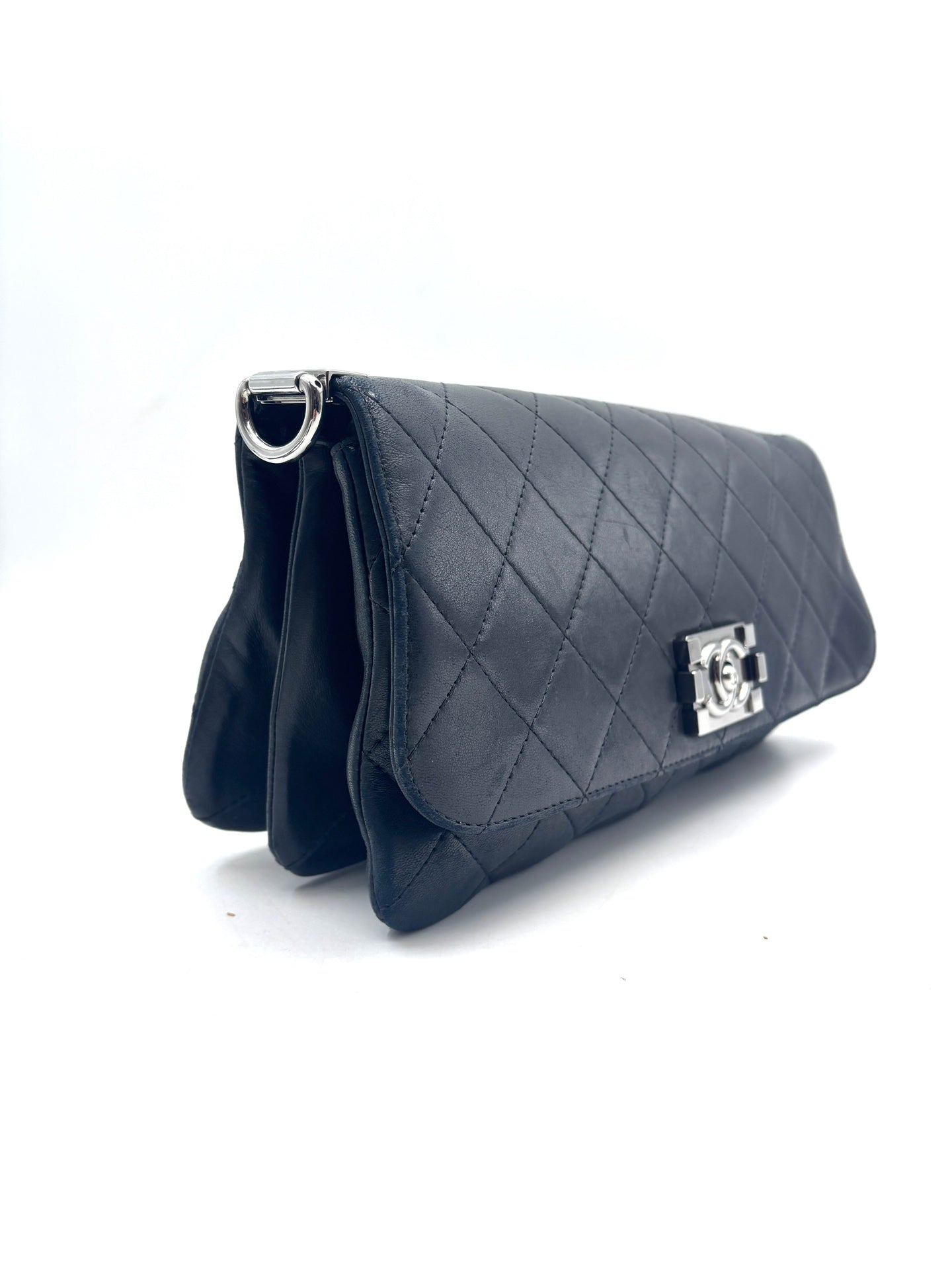 Chanel - Boy Accordion Baguette Flap Bag - Lambskin leather - Black - (Small)