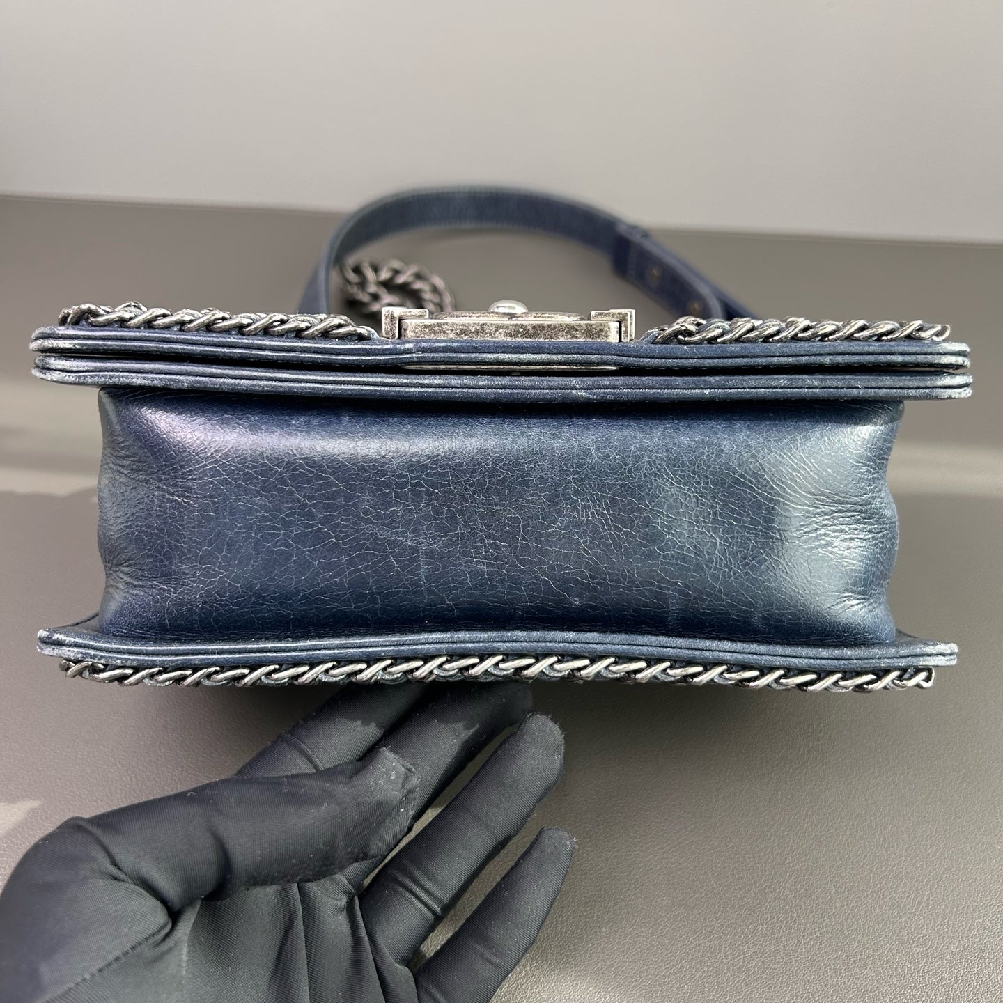 Chanel - Boy Bag - Aged calfskin leather - Deep Navy - (mini)
