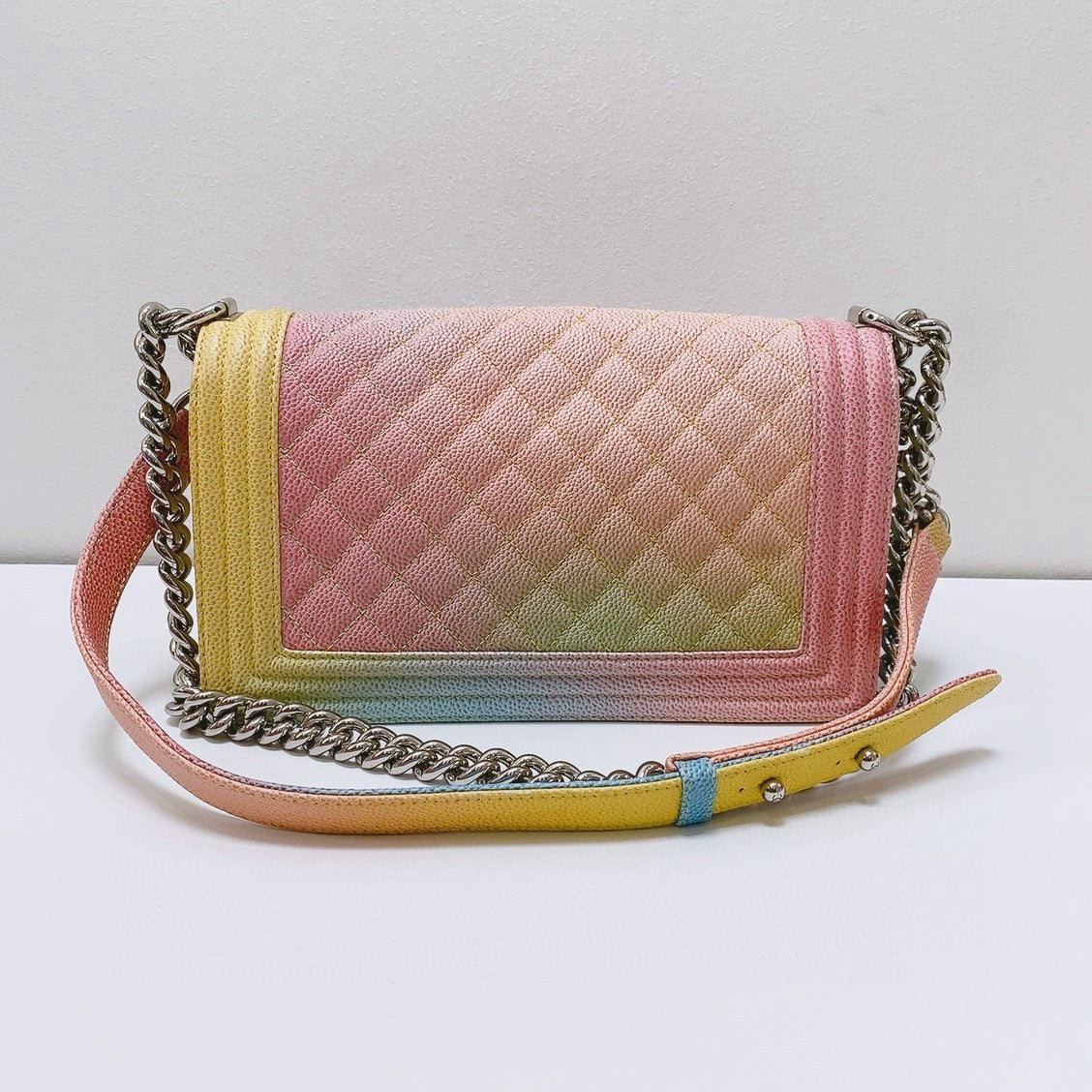 Chanel - Boy Bag - Caviar leather - Multicolour gradient (Pink, Blue, Green, Yellow) - (Medium)