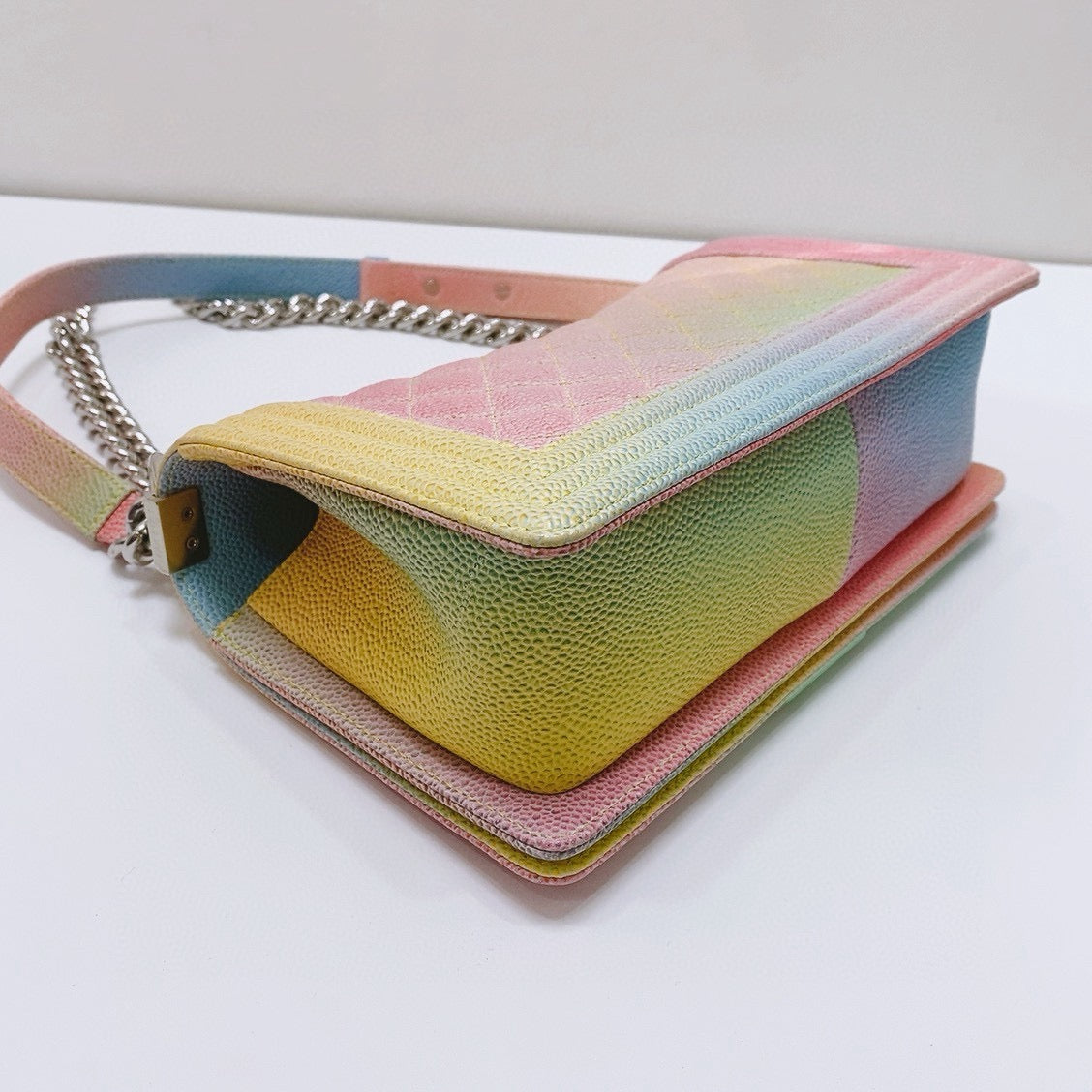Chanel - Boy Bag - Caviar leather - Multicolour gradient (Pink, Blue, Green, Yellow) - (Medium)